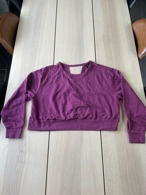 Nike Women's Cropped Sweatshirt Active Dri Nike 1x sweatshirt in plum open back